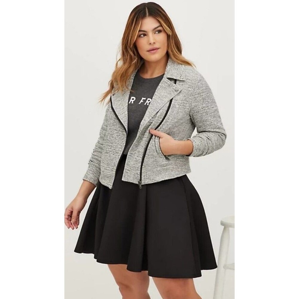 Torrid Size 4	Moto Jacket - Double Knit Grey